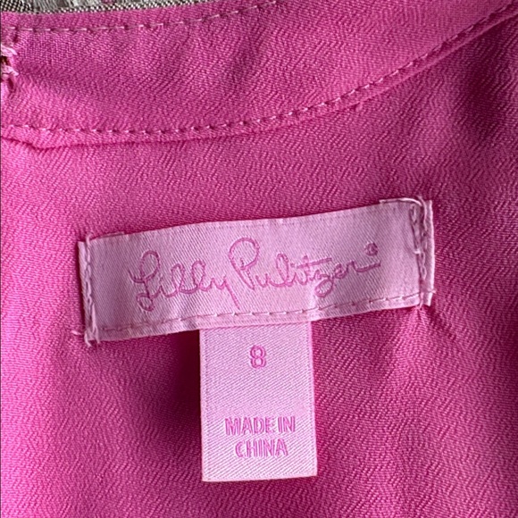 Lilly Pulitzer Pink w Metallic Circles Halter Party  Dress EUC - Picture 3 of 7
